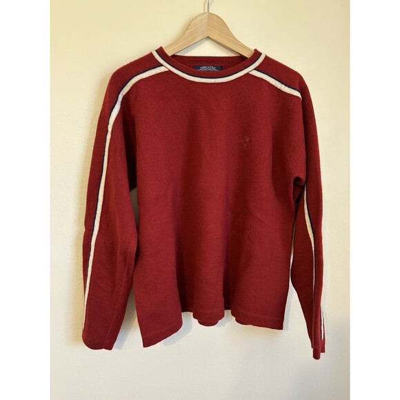 Tommy Hilfiger Striped Knit Sweater Men’s XL Red VTG Embroidered Logo Wool Cotto - Picture 1 of 6